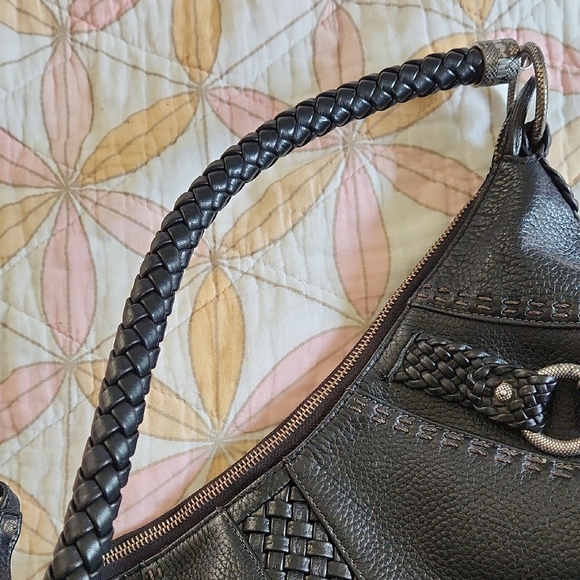 Vintage Brighton Black Hobo Bag with Woven Detailing - Picture 13 of 15